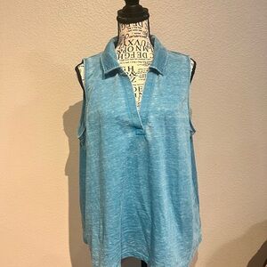 Blue Sleeveless Women's Top